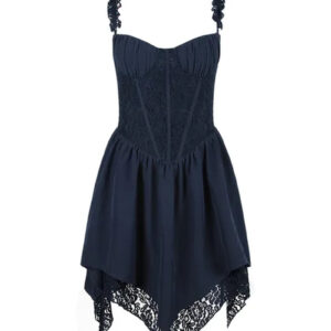 Asymmetrical Lace Mini Dress for Summer Elegance