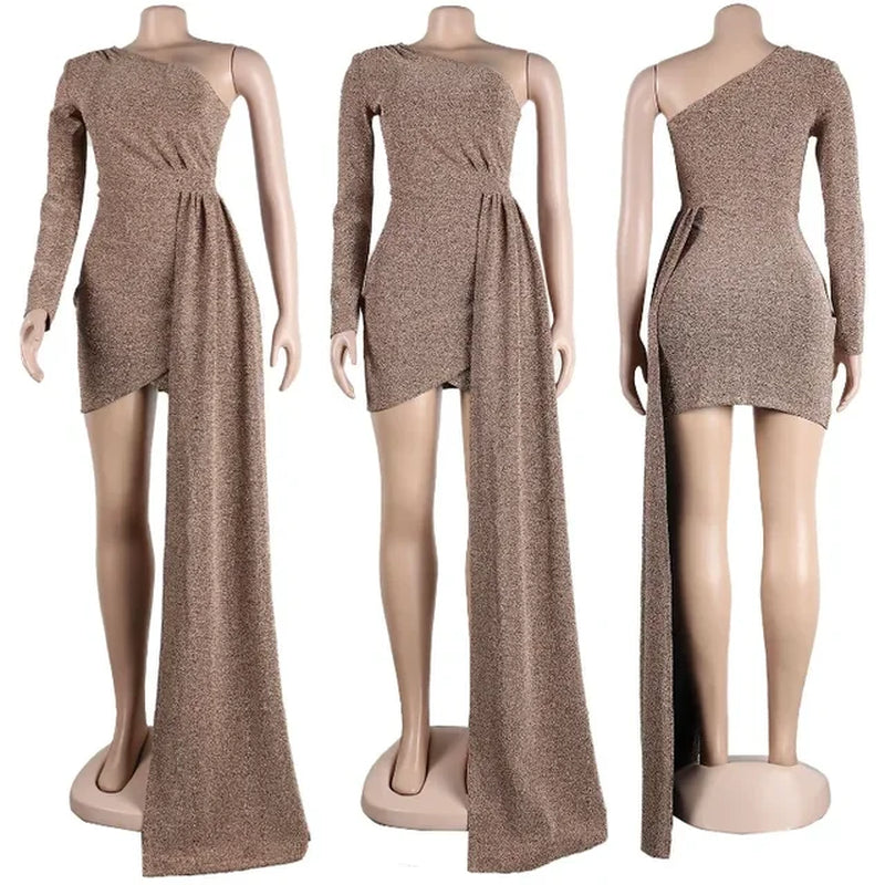 Asymmetrical One-Shoulder Ruched Mini Party Dress for Women