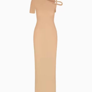 Asymmetrical One Shoulder Slim Fit Twisted Dress