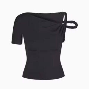Asymmetrical Twisted Slim Fit Short Sleeve Tank Top