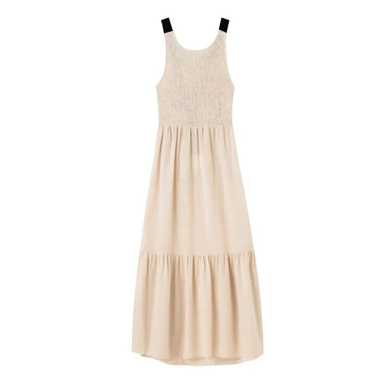 Backless Ruffle Frill Summer Dress with Drawstring Straps