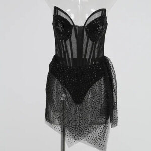 Black See-Through Sleeveless Party Dress for Women