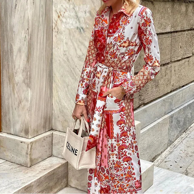 Bohemian Printed Swim Dress for Beach Outings