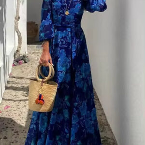 Boho Ruffle Neck Summer Dress for Women