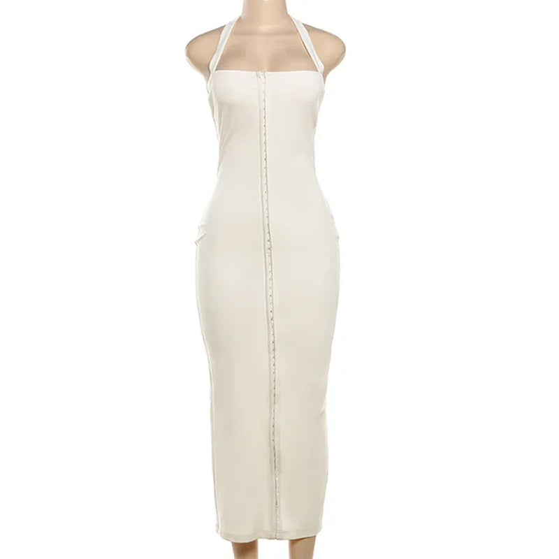 Boho Summer Long Beach Dress for Women - Backless Design