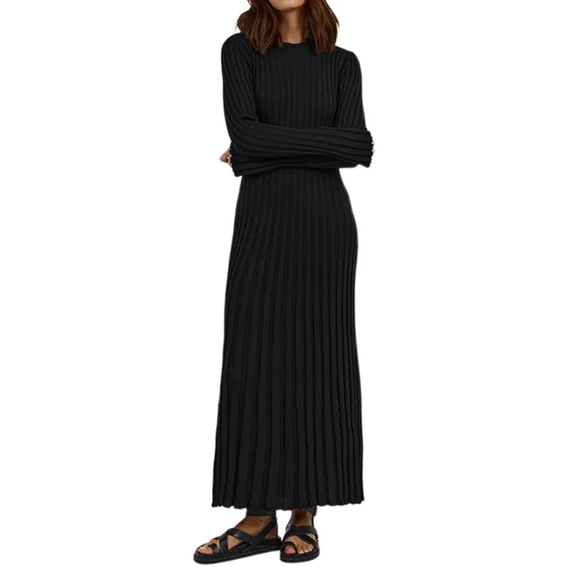 Casual Long Sleeve Solid Color Maxi Dress for Women