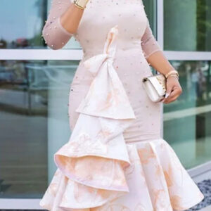 Chic Long Sleeve Beaded Hip Dress for Women