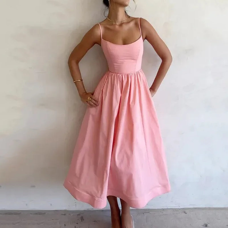 Chic Low Cut Slim Fit Women's Summer Dress