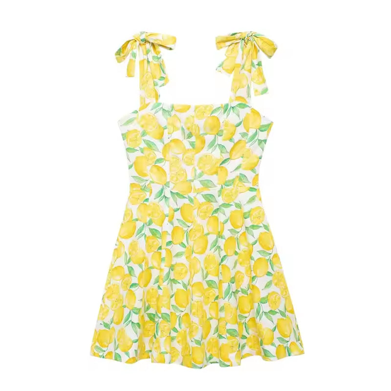 Chic Printed Mini Sling Dress for Summer Getaways