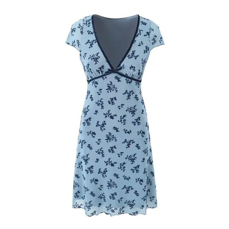 Color Block Floral Mini Dress for Women - Summer Style