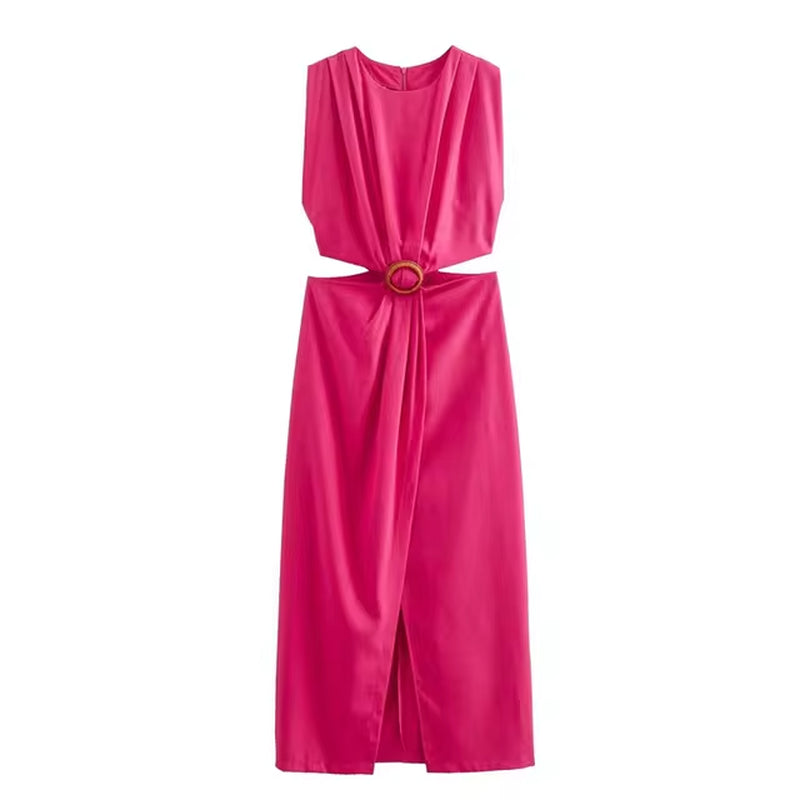 Elegant A-Line Beach Dress with Hollow Out Design