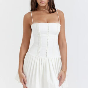 Elegant A-Line Open Back Mini Dress for Women