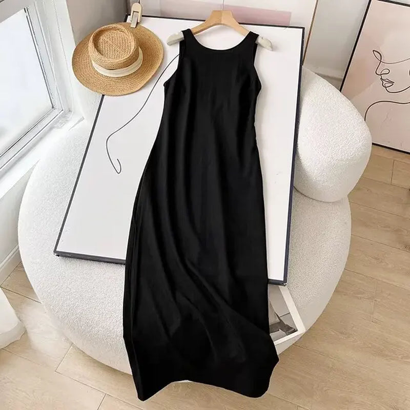 Elegant Backless Little Black Dress for Summer