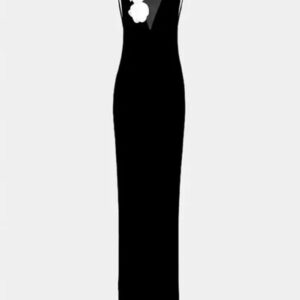 Elegant Backless Mesh Patchwork High Split Bodycon Dress