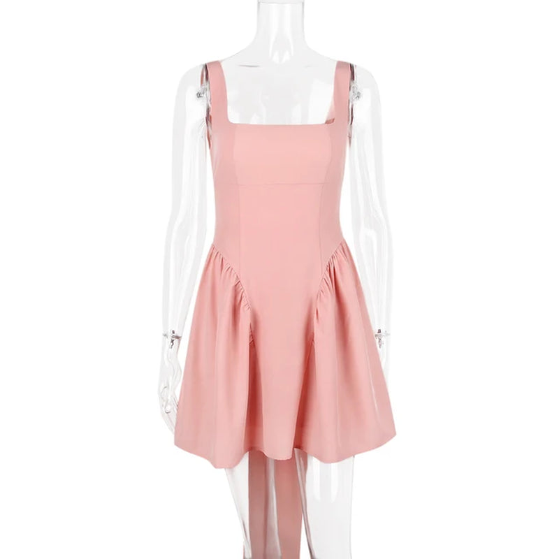 Elegant Backless Strapless Summer Pleated Mini Dress