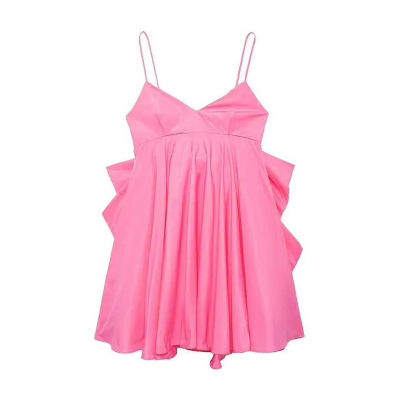 Elegant Backless V-Neck Summer Mini Dress for Women