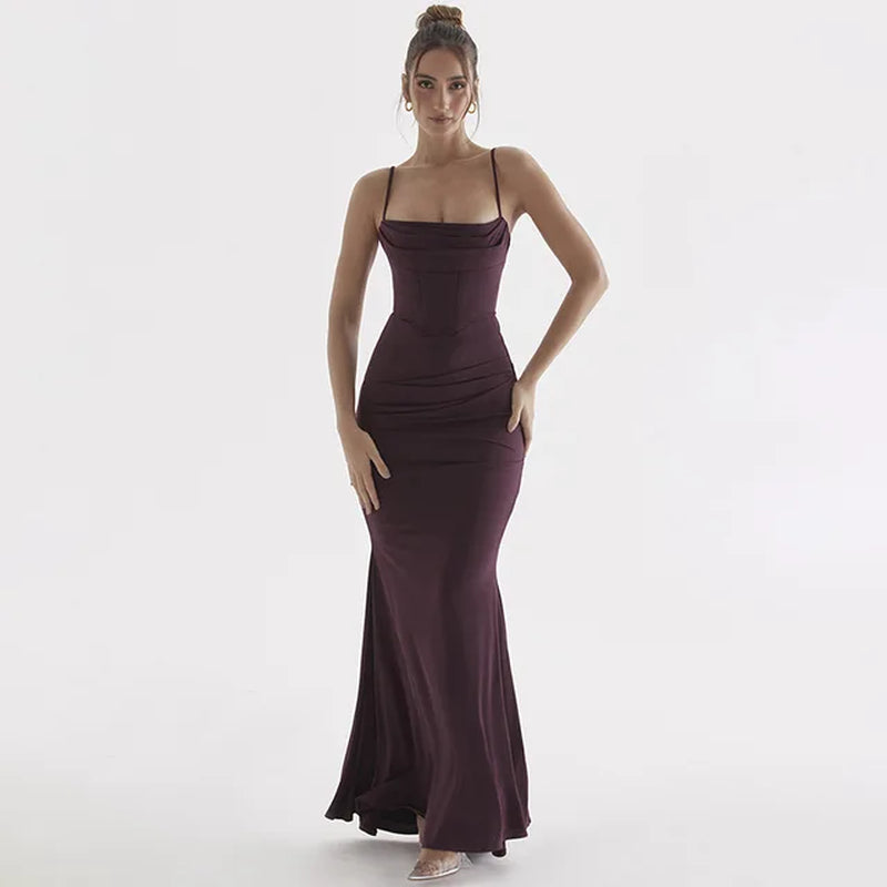 Elegant Black Sleeveless Maxi Dress for Summer Events