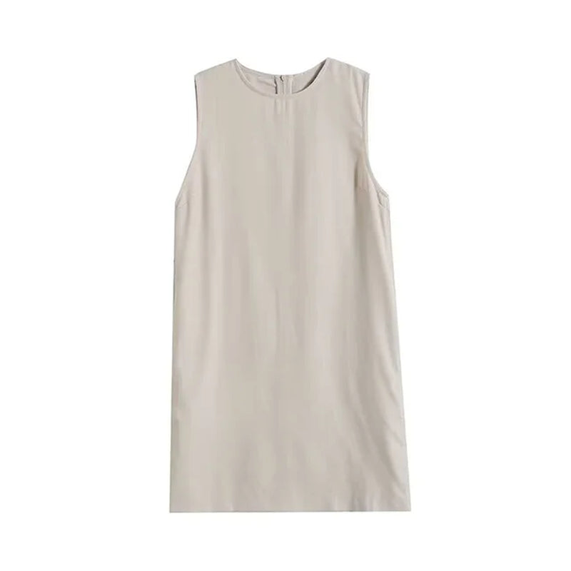 Elegant Casual Sleeveless White Dress for Summer