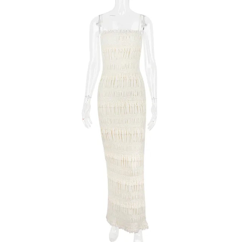 Elegant Crinkled Midi Dress - Summer Bodycon Evening Wear