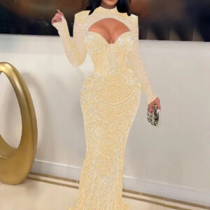Elegant Cut Out Mermaid Maxi Dress for Evening Events