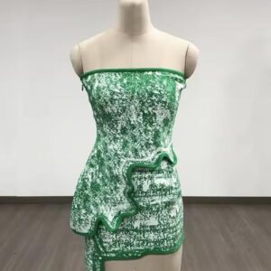 Elegant Green Strapless Bodycon Mini Dress for Events