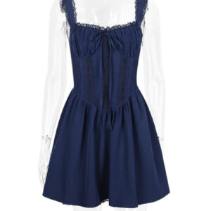 Elegant Lace Trim Strapless Mini Dress for Women