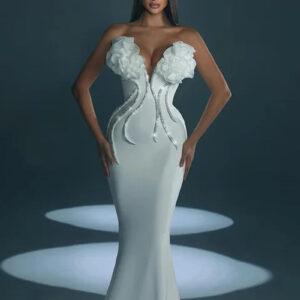 Elegant Off-Shoulder Floral Bodycon Evening Dress