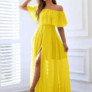 Elegant Off-Shoulder Maxi Dress for Women - Formal & Casual