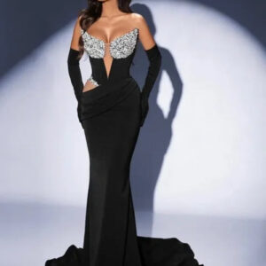 Elegant Off-Shoulder Velvet Sequins Maxi Dress for Parties