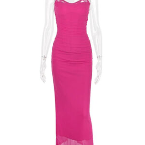 Elegant Sheer Mesh Lace Midi Dress for Summer Parties