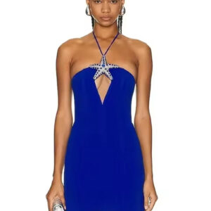 Elegant Sleeveless Backless Mini Dress with Starfish Design