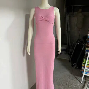 Elegant Sleeveless Knit Maxi Dress for Summer Beach Wear