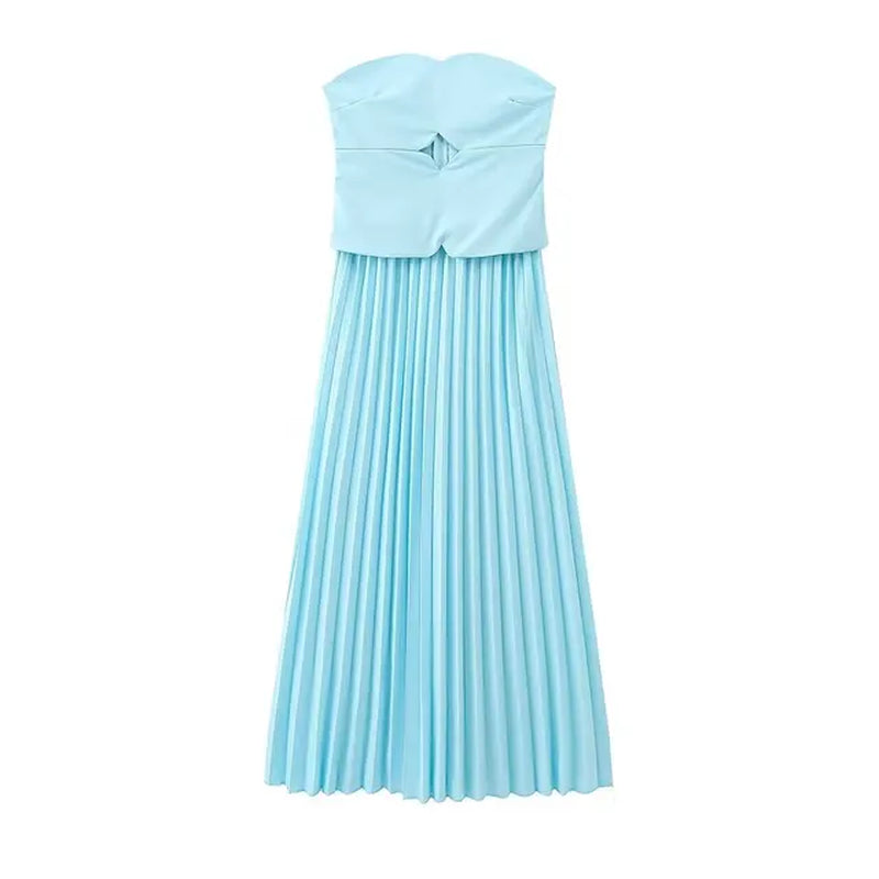 Elegant Sleeveless Pleated Summer Dress for Parties