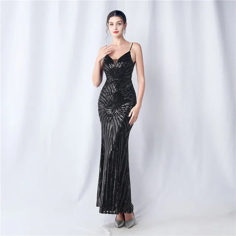 Elegant Sleeveless Sequin Mermaid Dress for Parties