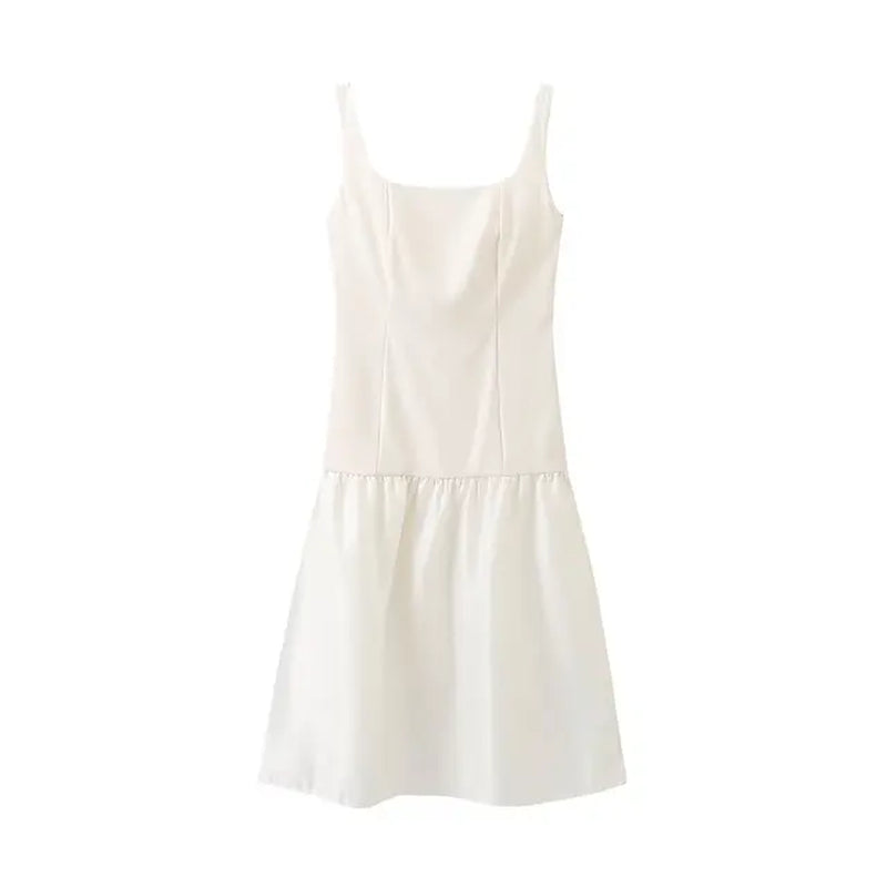 Elegant Summer Ruffle Dress with Square Collar for Women