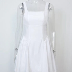 Elegant White Pleated Mini Dress for Summer Parties