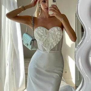 Elegant White Strapless Mesh Mini Dress for Women