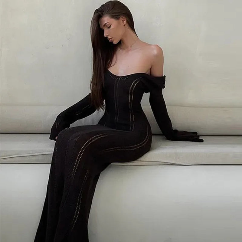 Elegant Women's Knit Dress - Sexy Slim Fit Autumn Fashion
