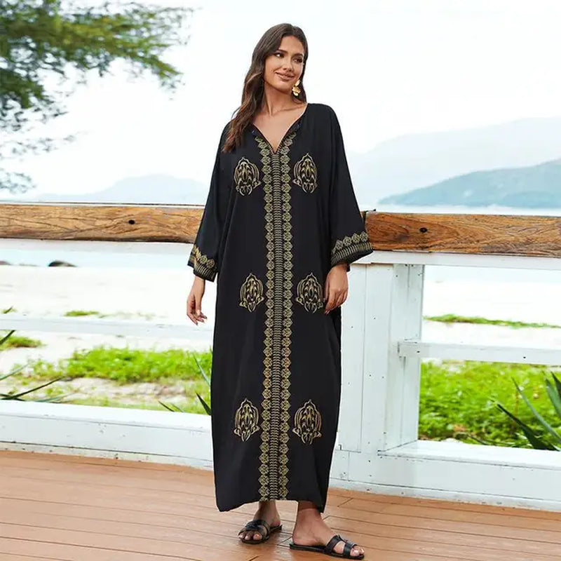 Embroidered Beach Tunic Cover-Up for Summer Vacations