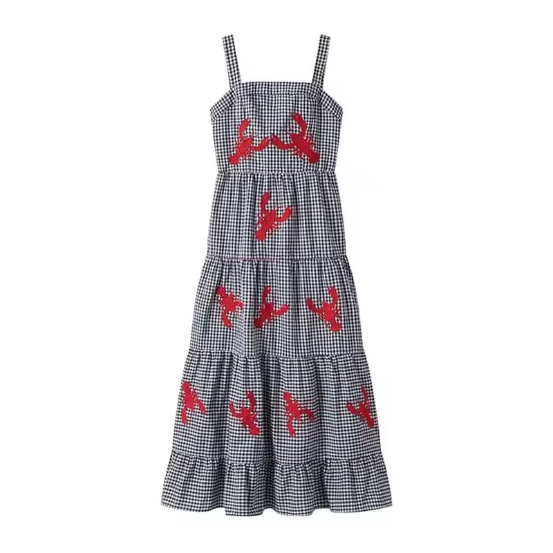 Embroidered Cotton Maxi Dress for Women - Summer Style