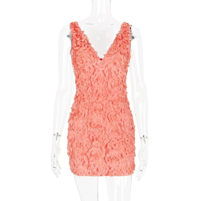 Floral Deep V Bodycon Wrap Dress for Parties