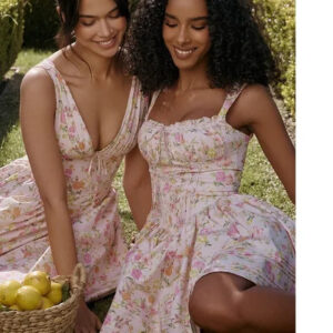 Floral Square Collar Mini Dress with Suspenders â€“ Summer Style