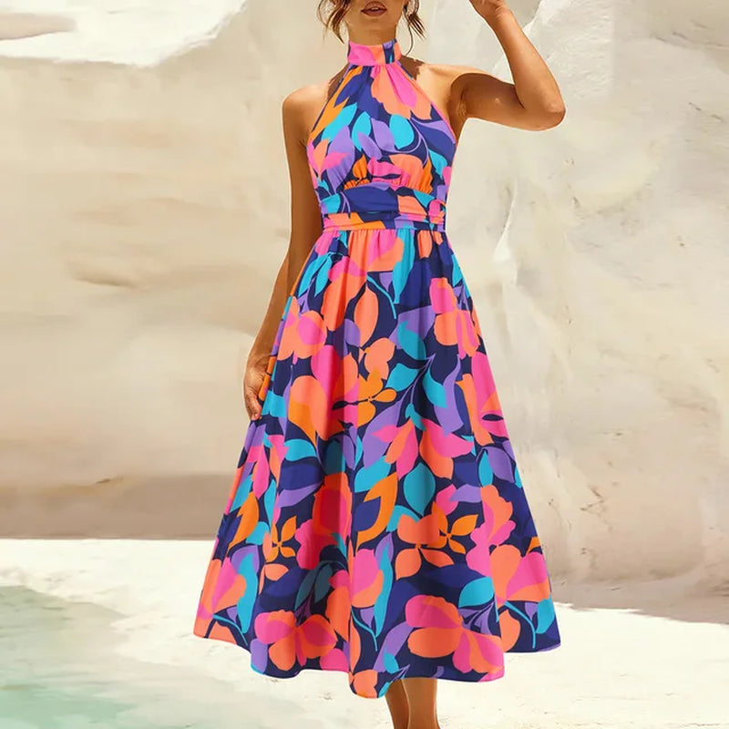 Floral Tunic Swimwear Dress - Boho Beach Style