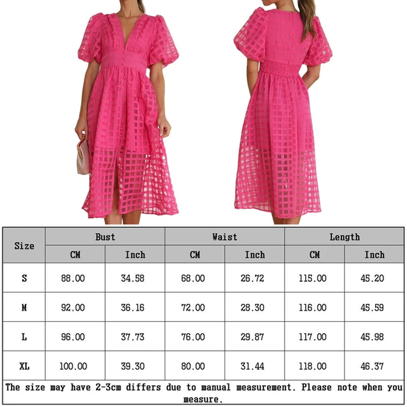 High Waist Casual A-Line Summer Dress for Women