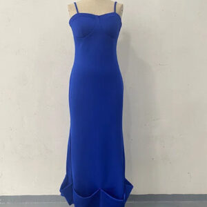 Italian Ruffled Hem Sleeveless High-Waisted Dress