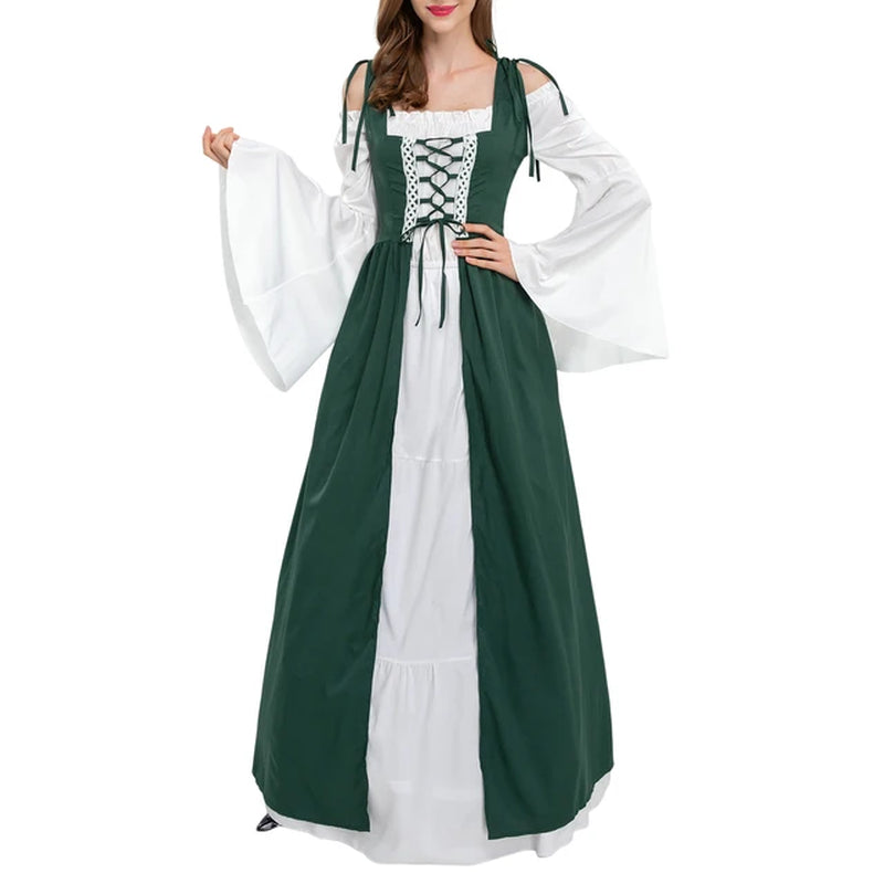 Medieval Renaissance Off-Shoulder Flare Sleeve Dress