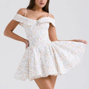 Off-Shoulder Pleated Bodycon Mini Dress for Women
