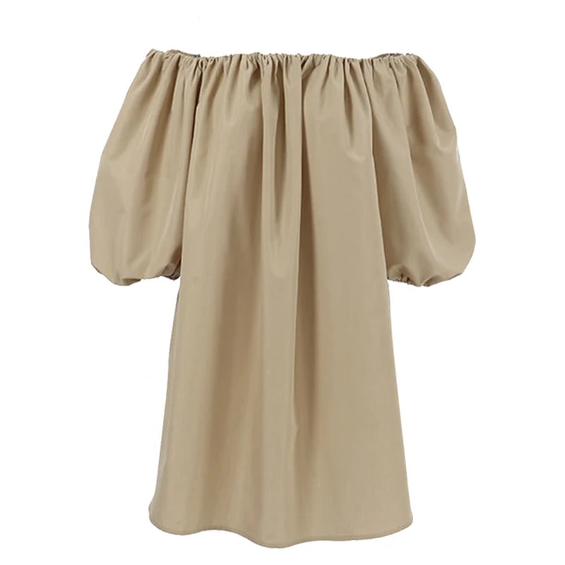 Off-Shoulder Puff Sleeve Mini Dress for Summer Fun