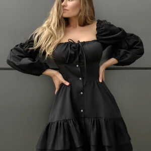 Off-Shoulder Puff Sleeve Mini Dress for Women
