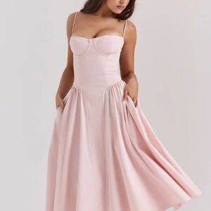 Pleated Strapless Midi Dress for Elegant Summer Outfits